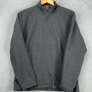 Bonobos Pullover Sweater Adult Medium Gray Fleece Lined Quarter Zip Stretch Mens